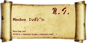 Medve Iván névjegykártya